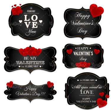 وکتور لیبل روز عشق