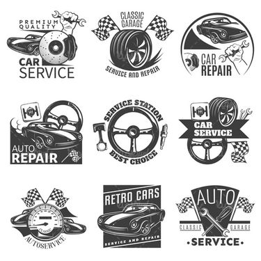 وکتور لیبل تعمیرگاه خودرو
