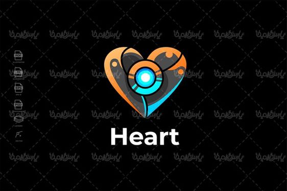 وکتور لوگو قلب رباتیک