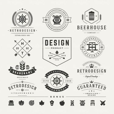 وکتور لیبل سیاه قلم