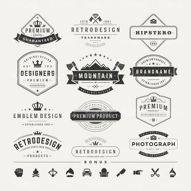 وکتور لیبل سیاه قلم