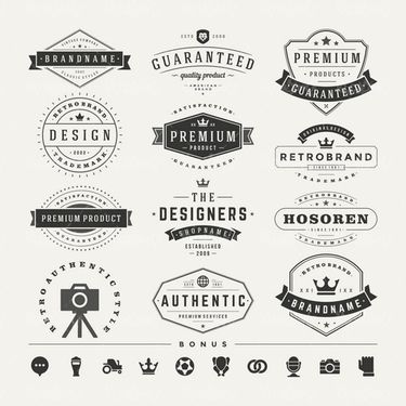 وکتور لیبل سیاه قلم