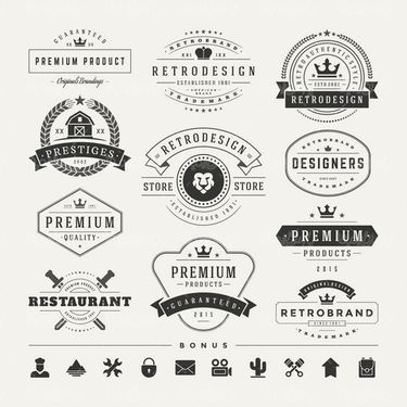 وکتور لیبل سیاه قلم