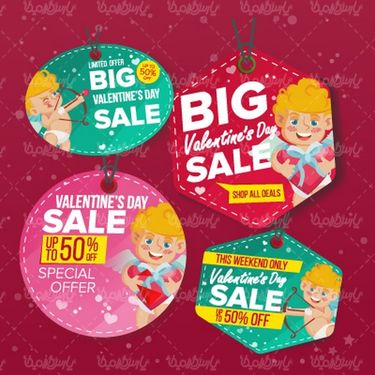 وکتور برچسب ولنتاین