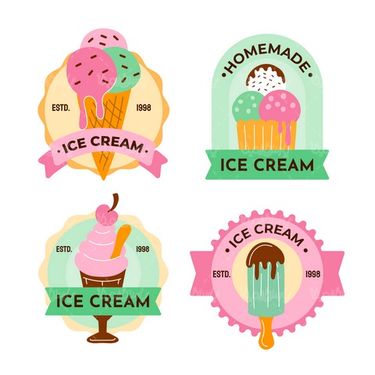 وکتور لیبل بستنی