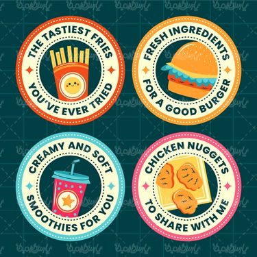 وکتور لیبل فست فود