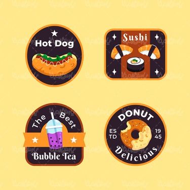 وکتور لیبل فست فود