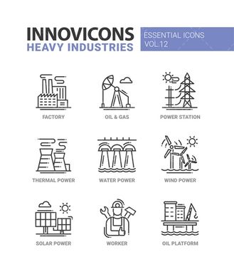 وکتور آیکن منابع انرژی