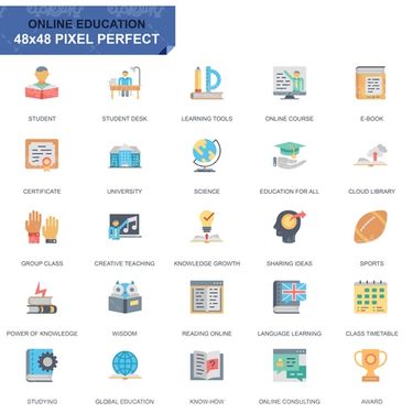 وکتور آیکن آموزش آنلاین