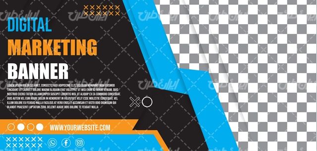 وکتور برداری طرح خام همراه با بنر گرافیکی و قالب بنر خام