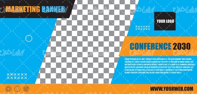 وکتور برداری طرح خام همراه با بنر گرافیکی و قالب بنر خام