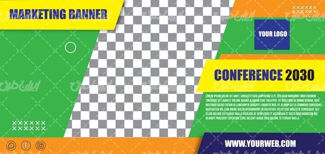 وکتور برداری طرح خام همراه با بنر گرافیکی و قالب طراحی