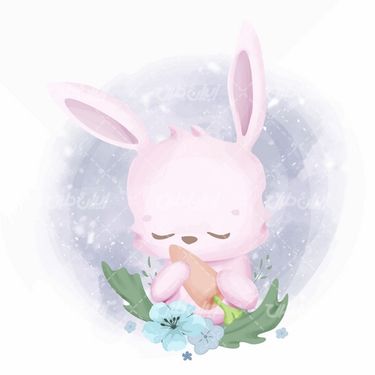 وکتور برداری خرگوش کارتونی همراه با شخصیت کارتونی و برنامه کودک
