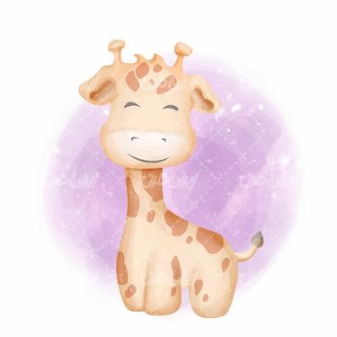 وکتور برداری زرافه کارتونی همراه با شخصیت کارتونی و برنامه کودک