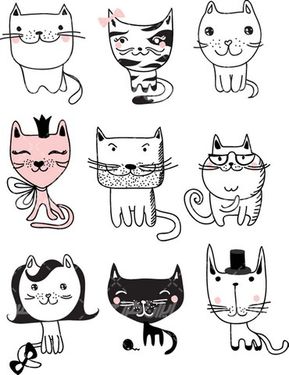 وکتور برداری گربه کارتونی همراه با شخصیت کارتونی و حالت چهره گربه