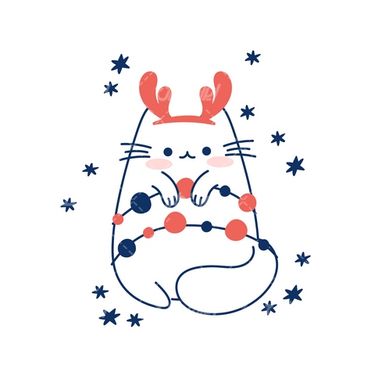 وکتور برداری گربه سیاه قلم همراه با شخصیت کارتونی و حالت چهره گربه