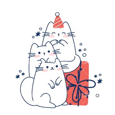 وکتور برداری گربه سیاه قلم همراه با شخصیت کارتونی و حالت چهره گربه