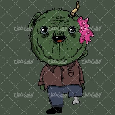 وکتور برداری هیولای کارتونی همراه با شخصیت کارتونی و برنامه کودک