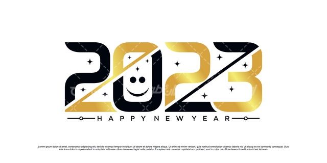 وکتور برداری طرح سال جدید میلادی همراه با عدد 2023