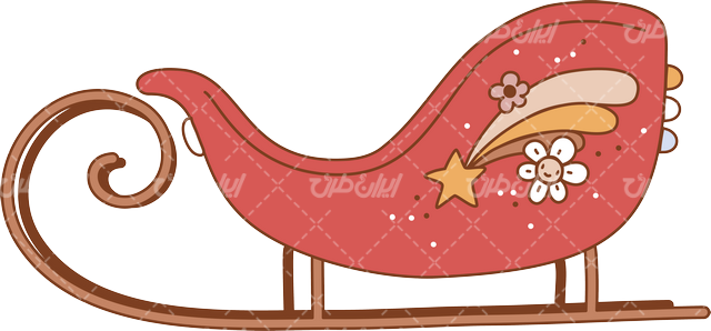 وکتور برداری سورتمه همراه با عناصر طراحی و المان طراحی