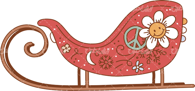 وکتور برداری سورتمه همراه با عناصر طراحی و المان طراحی