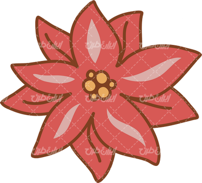 وکتور برداری گل و بوته همراه با غنچه گل قرمز و برنامه کودک