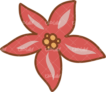 وکتور برداری گل و بوته همراه با غنچه گل قرمز و برنامه کودک