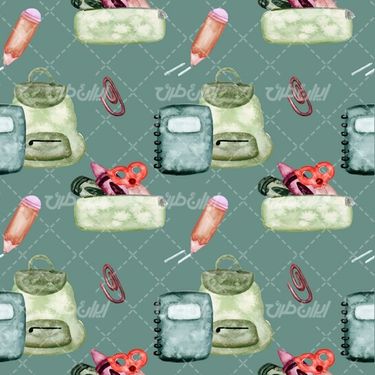 وکتور برداری لوازم التحریر همراه با نوشت افزار و دفترچه سیمی