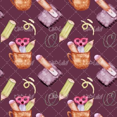 وکتور برداری لوازم التحریر همراه با نوشت افزار و دفترچه سیمی