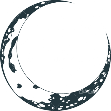 وکتور برداری هلال ماه سیاه قلم به همراه نقاشی و ماه