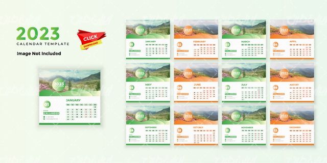 وکتور برداری تقویم میلادی به همراه طرح تقویم سال 2023 میلادی