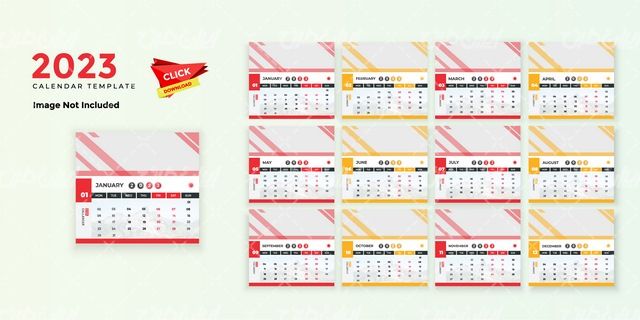 وکتور برداری تقویم میلادی به همراه طرح تقویم سال 2023 میلادی