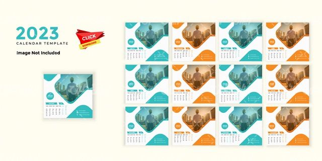 وکتور برداری تقویم میلادی به همراه طرح تقویم سال 2023 میلادی