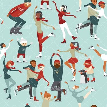 وکتور برداری اسکی روی یخ به همراه برنامه کودک و کارتون