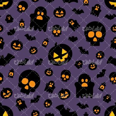 وکتور برداری المان های هالوین به همراه پترن  و المان های ترسناک