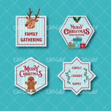 وکتور برداری لیبل گرافیکی همراه با برچسب رنگی و لیبل