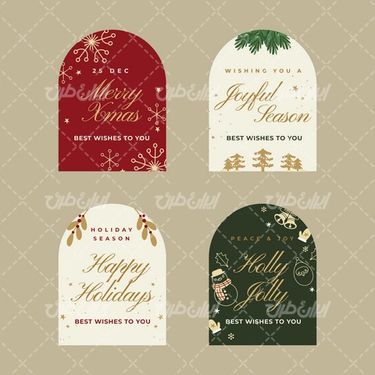 وکتور برداری لیبل گرافیکی همراه با برچسب رنگی و لیبل