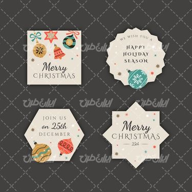 وکتور برداری لیبل گرافیکی همراه با برچسب رنگی و لیبل