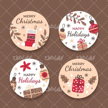 وکتور برداری لیبل گرافیکی همراه با برچسب رنگی و لیبل