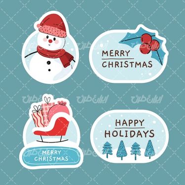 وکتور برداری لیبل گرافیکی همراه با برچسب رنگی و لیبل