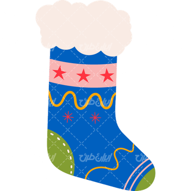 وکتور برداری جوراب گرم همراه با لباس گرم زمستانی و جوراب