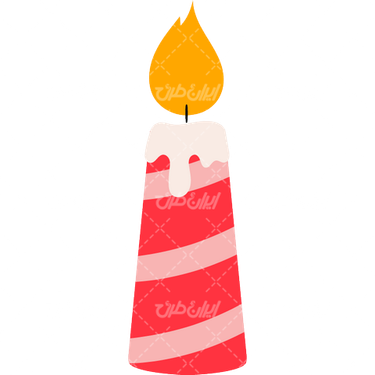 وکتور برداری شمع همراه با کارتون و شمع روشن