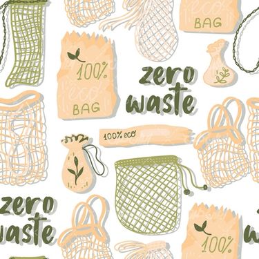 وکتور برداری کیسه توری همراه با لیبل رنگی و برچسب گرافیکی