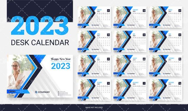 وکتور برداری تقویم دیواری همراه با طرح خام تقویم و تقویم میلادی