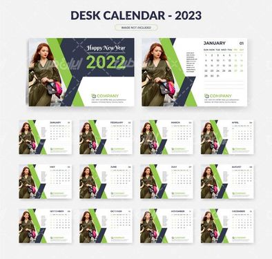 وکتور برداری تقویم میلادی همراه با طرح خام تقویم و تقویم گرافیکی