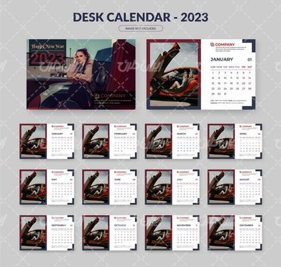 وکتور برداری تقویم میلادی همراه با طرح خام تقویم و تقویم گرافیکی