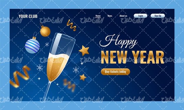 وکتور برداری طرح سال نو همراه با قالب سایت و طرح خام