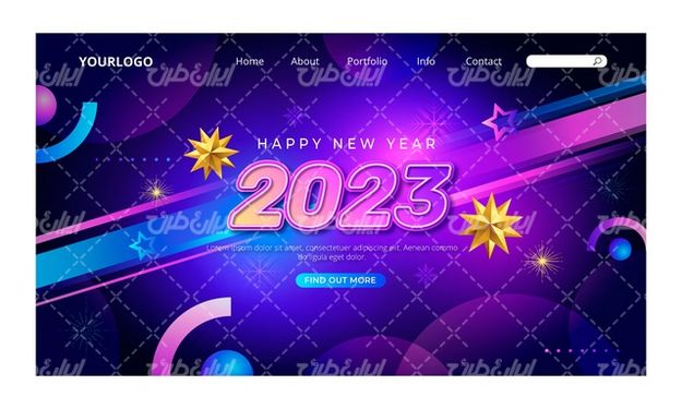 وکتور برداری طرح سال نو همراه با پس زمینه و طرح خام