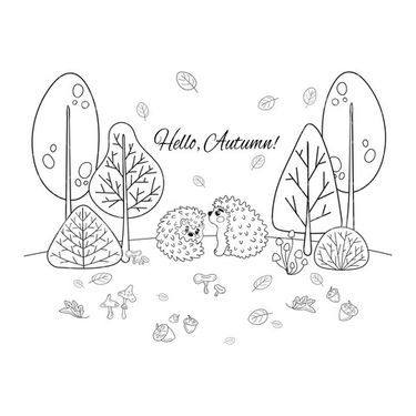 وکتور برداری نقاشی سیاه قلم همراه با رنگ آمیزی و نقاشی کودکانه