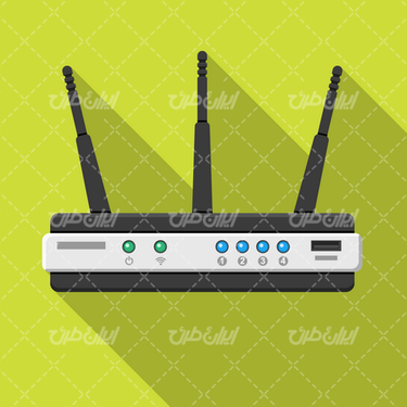 وکتور برداری مودم همراه با ابزار دیجیتال و لوازم دیجیتال